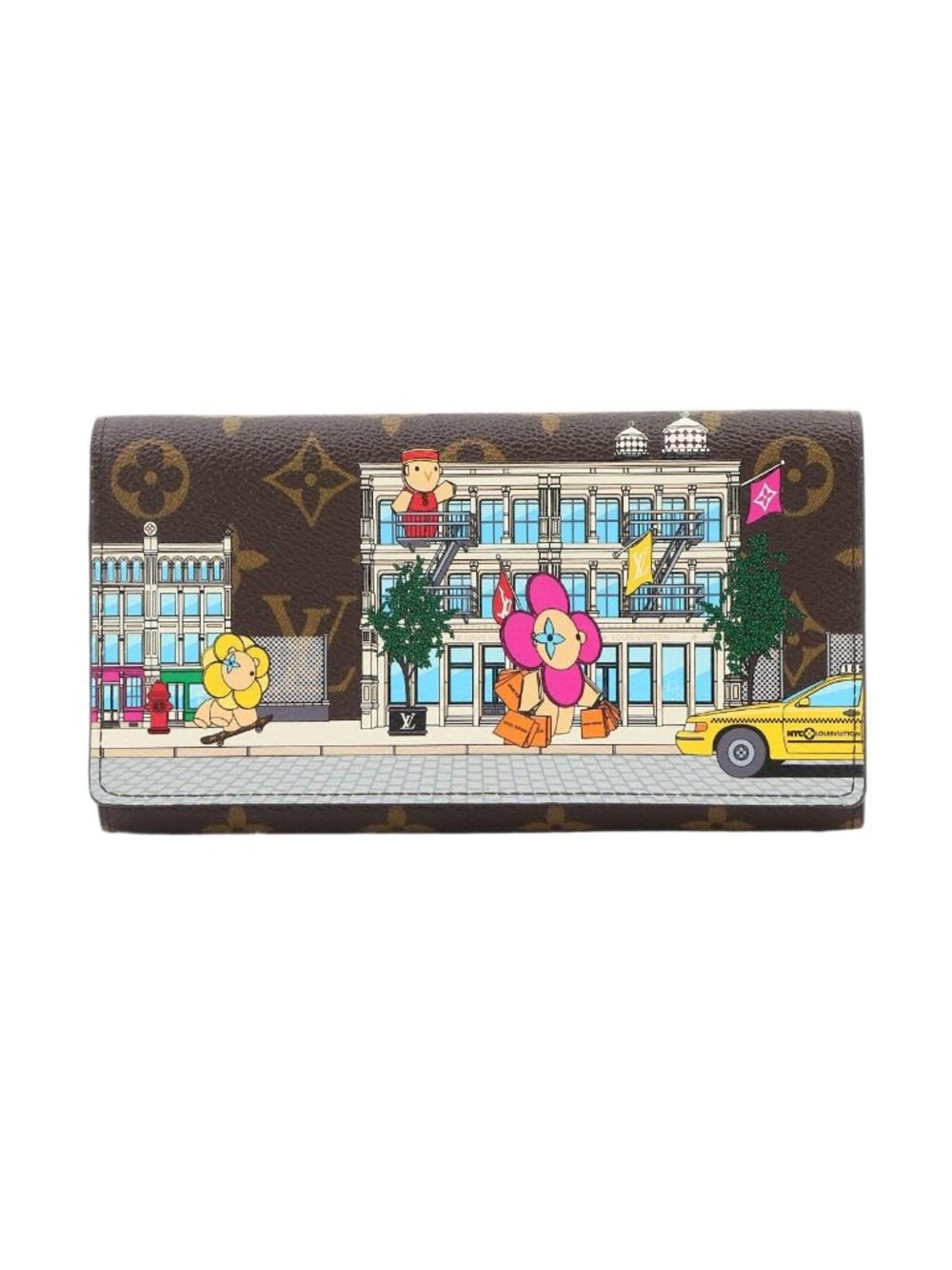 Louis Vuitton Vivienne Monogram Portefeuille Sarah NM Bifold Wallet Brown